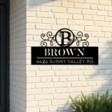 Custom Metal Monogram Letters family name Metal Address Sign House number Hanging Address Plaque Yard Sign Outdoor decor S35