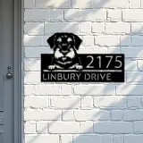 Custom Metal Standard Schnauzer dog Puppy Metal Address Sign House number Hanging Address Plaque Yard Sign Outdoor decor
