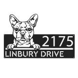 Custom Metal Boston terrier dog cute puppy Metal Address Sign House number Hanging Address Plaque Yard Sign Outdoor decor