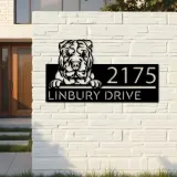 Custom Metal Shar Pei Dog Cute puppy Metal Address Sign House number Hanging Address Plaque Yard Sign Outdoor decor