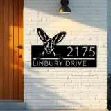 Custom Metal Peeking Kangaroo Wild animal wildlife Metal Address Sign, House number, Outdoor Number Signage, Yard Sign Address Plate