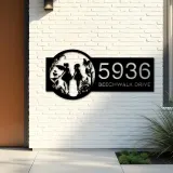 Custom Metal Fairies flowers garden Metal Address Sign Custom Hanging Address Plaque House number Yard Sign Outdoor Sign