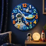 Space Robot Astronaut Kids Room Wall Clock