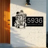Custom Metal Football player Sport Metal Address Sign, House number, Outdoor Number Signage, Yard Sign Address Plate