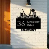 Custom Metal Nurse Medical tools Metal Address Sign, House number, Outdoor Number Signage, Yard Sign Address Plate