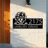 Custom Metal Newfoundland dog Cute puppy Metal Address Sign House number Hanging Address Plaque Yard Sign Outdoor decor
