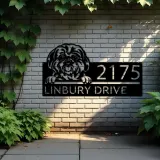 Custom Metal Shih Tzu Dog Cute puppy Metal Address Sign House number Hanging Address Plaque Yard Sign Outdoor decor