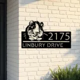 Custom Metal Peeking Guinea Pig Wild animal wildlife Metal Address Sign, House number, Outdoor Number Signage, Yard Sign Address Plate