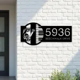 Custom Metal Music piano Metal Address Sign, House number, Outdoor Number Signage, Yard Sign Address Plate