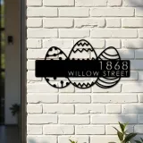 Custom Metal Easter eggs Metal Address Sign, House number, Outdoor Number Signage, Yard Sign Address Plate