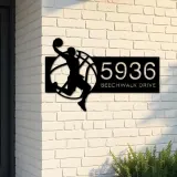 Custom Metal Basketball player Sport Metal Address Sign, House number, Outdoor Number Signage, Yard Sign Address Plate