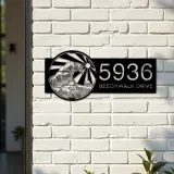 Custom Metal Japan Water Ocean Wave scene Metal Address Sign, House number, Outdoor Number Signage, Yard Sign Address Plate
