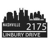 Custom Metal Nashville city skyline Metal Address Sign Hanging Address Plaque house number Yard Outdoor Sign