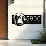 Custom Metal Golf club Golfer Metal Address Sign, House number, Outdoor Number Signage, Yard Sign Address Plate
