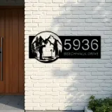 Custom Metal Golf club Golfer Metal Address Sign, House number, Outdoor Number Signage, Yard Sign Address Plate