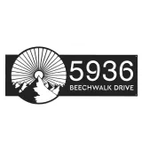 Custom Metal Mountain scene Metal Address Sign, House number, Outdoor Number Signage, Yard Sign Address Plate001