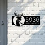 Custom Metal Deer Buck Head Wild animal Metal Address Sign, House number, Outdoor Number Signage, Yard Sign Address Plate