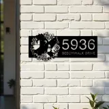 Custom Metal Cute witch floral Halloween Metal Address Sign, House number, Outdoor Number Signage, Yard Sign Address Plate