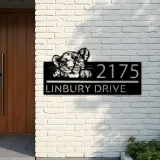 Custom Metal Peeking Lion Cub Wild animal wildlife Metal Address Sign, House number, Outdoor Number Signage, Yard Sign Address Plate