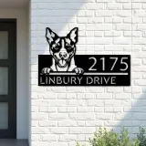 Custom Metal Rat Terrier Dog Cute puppy Metal Address Sign House number Hanging Address Plaque Yard Sign Outdoor decor