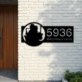 Custom Metal Jazz band musician Metal Address Sign, House number, Outdoor Number Signage, Yard Sign Address Plate