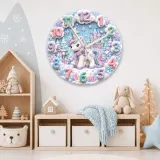 Magical Winter Unicorn Kids Room Wall Clock
