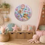 Pastel Mermaid Ocean Kids Room Wall Clock