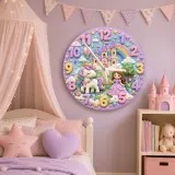 Magical Princess & Unicorn Kids Room Wall Clock