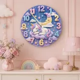 Magical Sleeping Unicorn Kids Room Wall Clock