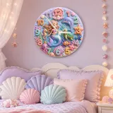 Magical Mermaid Under The Sea Kids Room Wall Clock