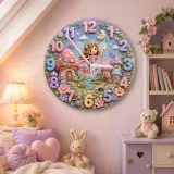 Magical Fairy Mushroom Kids Room Wall Clock