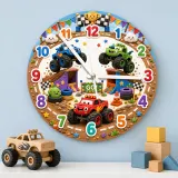 Monster Truck Racing Kids Room Wall Clock