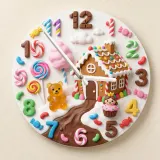 Whimsical Candy Land Gingerbread Kids Room Wall Clock | Sweet Treats Nursery Home Decor, Magical Girls Bedroom Gift (13.6 inch / 34.5 cm)
