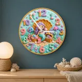 Mermaid Treasure Chest Kids Room Wall Clock | Seashell Ocean Nursery Decor, Baby Girl Birthday Gift (13.6 inch / 34.5 cm)