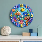 Underwater Ocean Fish Kids Room Wall Clock
