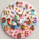 Candyland Sweet Treats Kids Room Wall Clock | Ice Cream Cupcake Nursery Decor, Little Girl Bedroom Birthday Art Gift (13.6 inch / 34.5 cm)