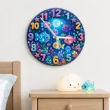 Magical Under The Sea Kids Room Wall Clock | Ocean Fish Nursery Decor, Baby Boy Girl Bedroom Birthday Keepsake Gift (13.6 inch / 34.5 cm)