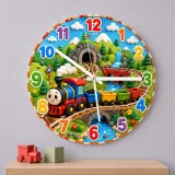 Smiling Toy Train Kids Room Wall Clock