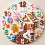 Whimsical Candy Land Gingerbread Kids Room Wall Clock | Sweet Treats Nursery Home Decor, Magical Girls Bedroom Gift (13.6 inch / 34.5 cm)