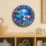Magical Under The Sea Kids Room Wall Clock | Ocean Fish Nursery Decor, Baby Boy Girl Bedroom Birthday Keepsake Gift (13.6 inch / 34.5 cm)