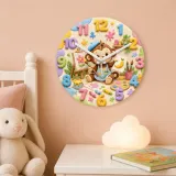 Little Monkey Artist Kids Room Wall Clock