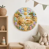 Playful Safari Cheetahs Kids Room Wall Clock | Jungle Animal Nursery Decor, Birthday Keepsake Gift For Boys & Girls (13.6 inch / 34.5 cm)