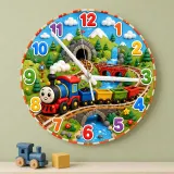 Smiling Toy Train Kids Room Wall Clock