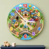 Colorful Railway Nursery Art Decor