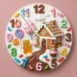 Whimsical Candy Land Gingerbread Kids Room Wall Clock | Sweet Treats Nursery Home Decor, Magical Girls Bedroom Gift (13.6 inch / 34.5 cm)