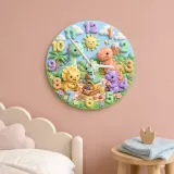 Cute Dinosaur Picnic Kids Room Wall Clock