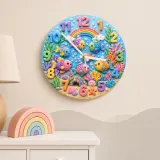 Colorful Ocean Fish Kids Room Wall Clock