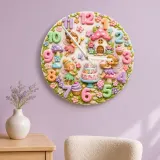Fairy Mushroom Garden Kids Room Wall Clock | Magical Woodland Nursery Decor, Baby Girl Birthday Gift (13.6 inch / 34.5 cm)