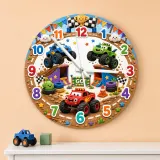 Monster Truck Racing Kids Room Wall Clock