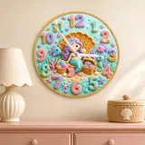 Mermaid Treasure Chest Kids Room Wall Clock | Seashell Ocean Nursery Decor, Baby Girl Birthday Gift (13.6 inch / 34.5 cm)